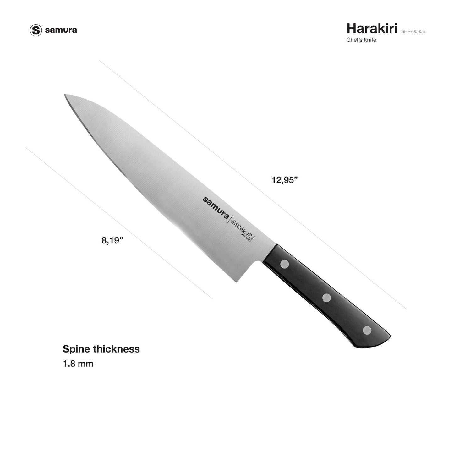Samura Samura HARAKIRI Chef's knife 8.2''/208 mm, Black - Neo Essentials Store