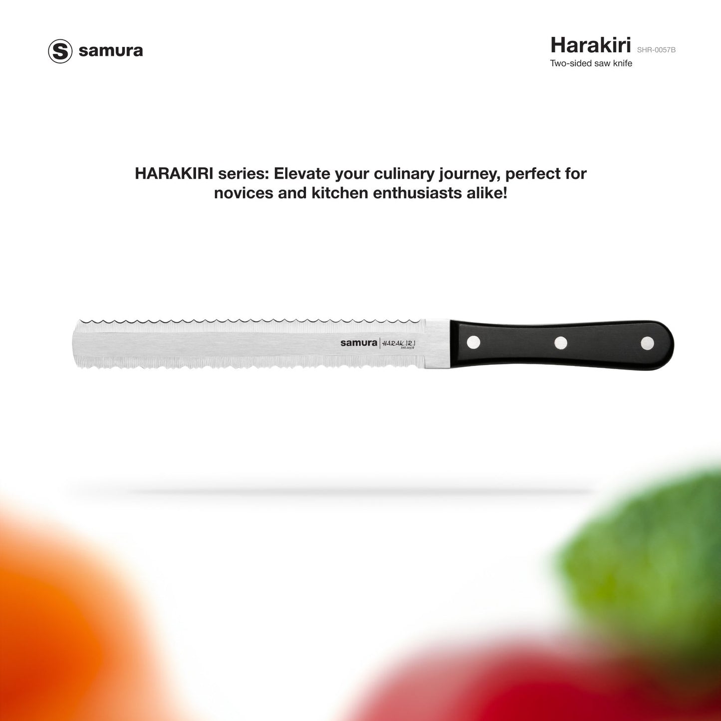 Samura Samura HARAKIRI Two-sided saw knife for bread and frozen food 7.1"/180 mm, Black - Neo Essentials Store