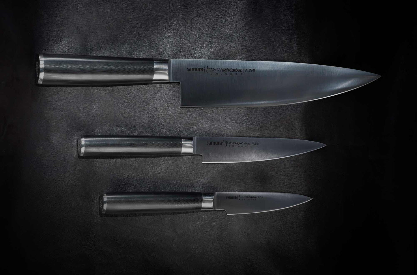 Samura Samura MO-V Set of 3 kitchen knives in a gift box: Paring knife, Utility knife, Chef's knife - Neo Essentials Store