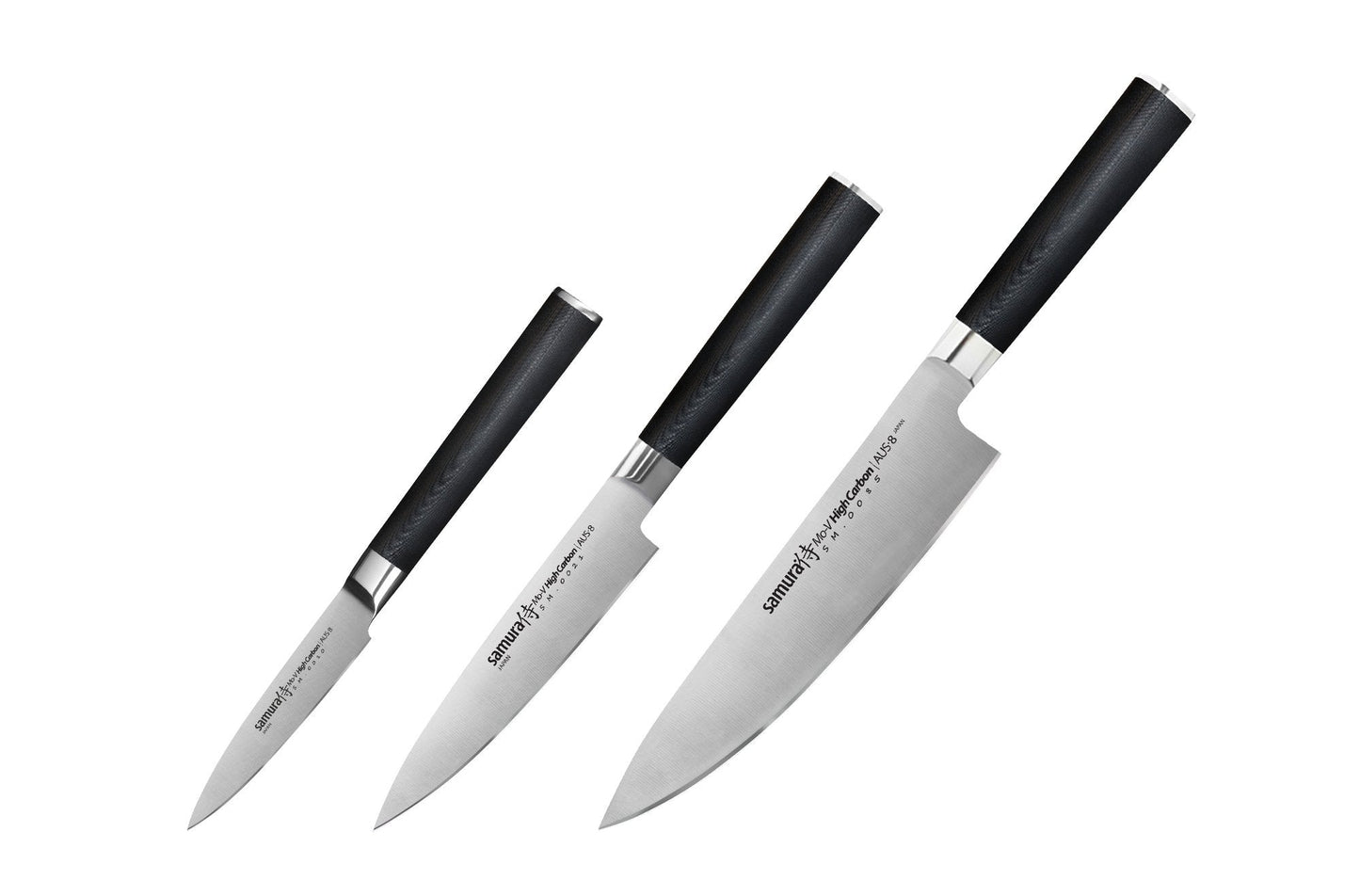 Samura Samura MO-V Set of 3 kitchen knives in a gift box: Paring knife, Utility knife, Chef's knife - Neo Essentials Store