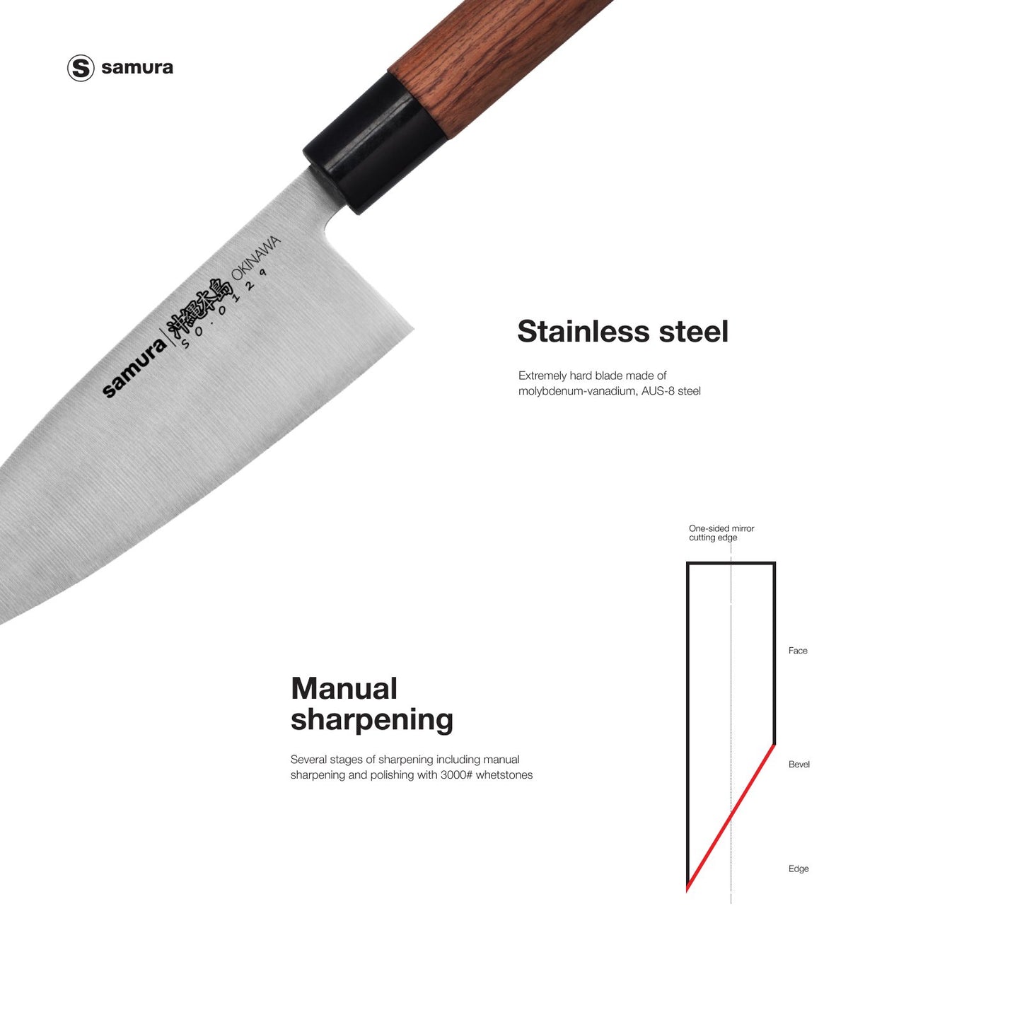 Samura Samura OKINAWA Deba knife 6.7"/170 mm Single-edged blade - Neo Essentials Store