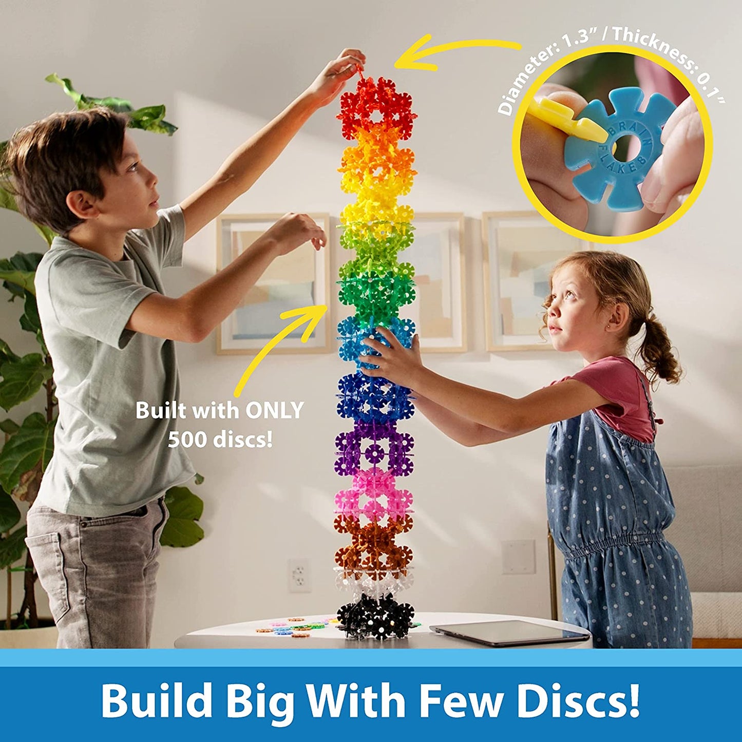 Brain Flakes 500 Piece Interlocking Plastic Disc Building Toy Set - Neo Essentials Store