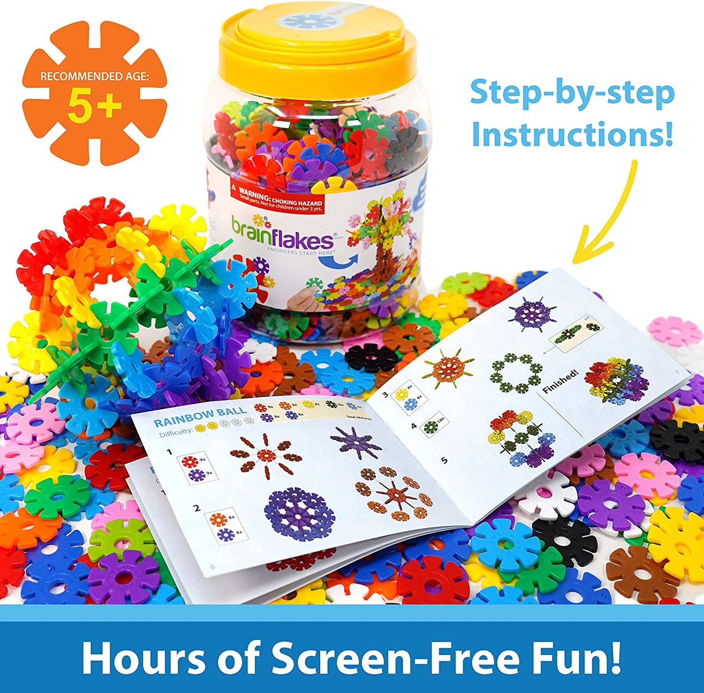 Brain Flakes 500 Piece Interlocking Plastic Disc Building Toy Set - Neo Essentials Store