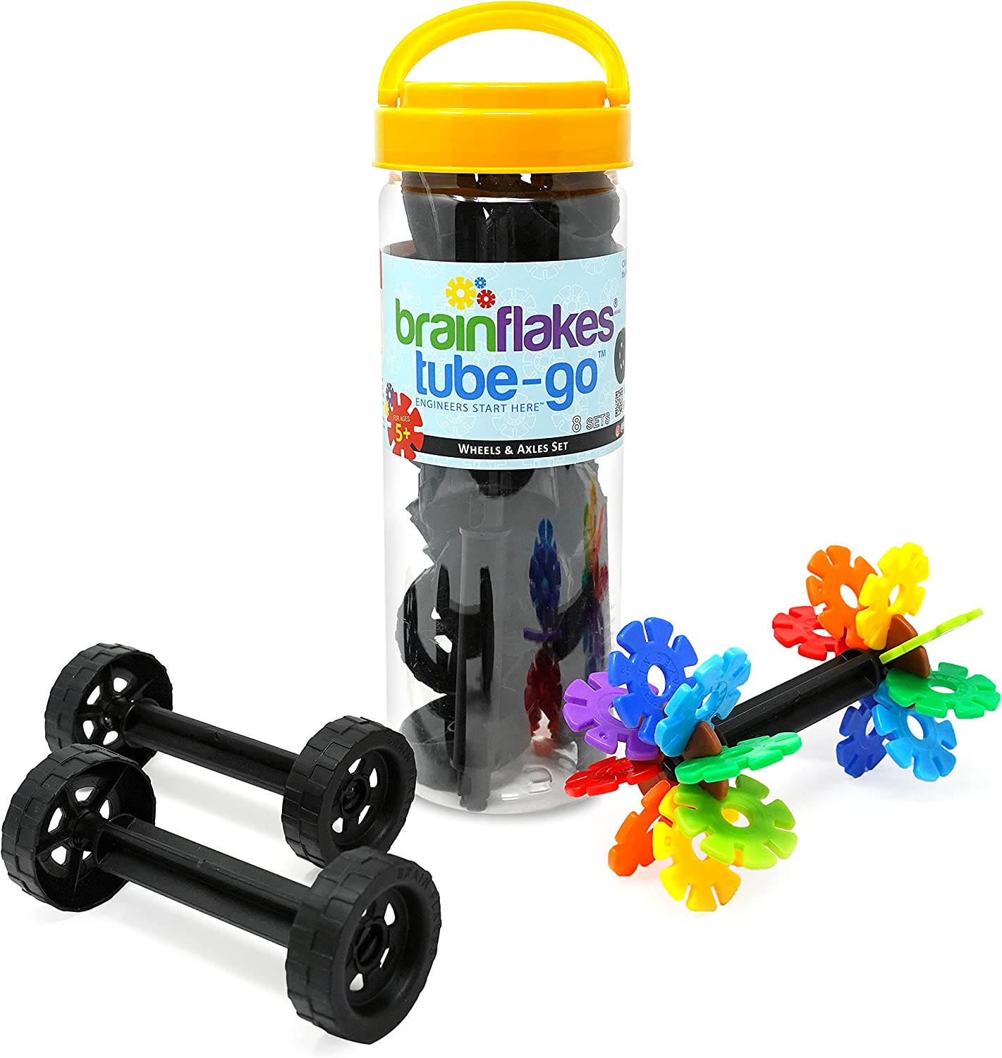 Brain Flakes Tube-Go - Wheels & Axles (8 Sets) - Neo Essentials Store