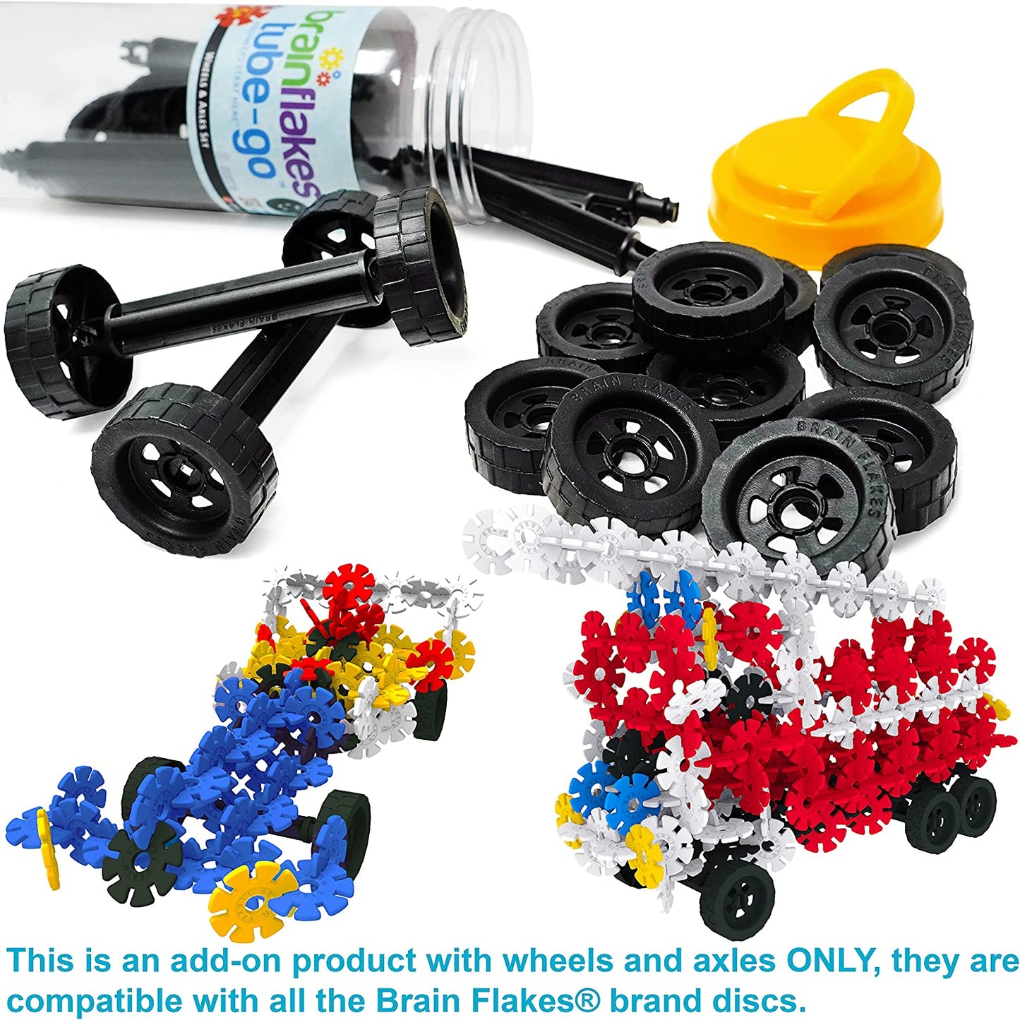 Brain Flakes Tube-Go - Wheels & Axles (8 Sets) - Neo Essentials Store