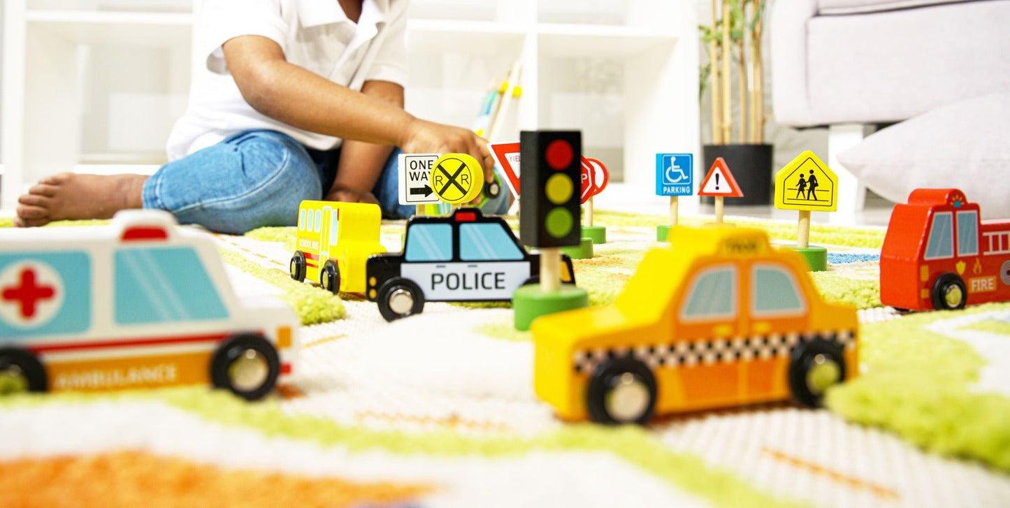 Fun Tribe Wooden Vehicles & Road Signs Set - Neo Essentials Store