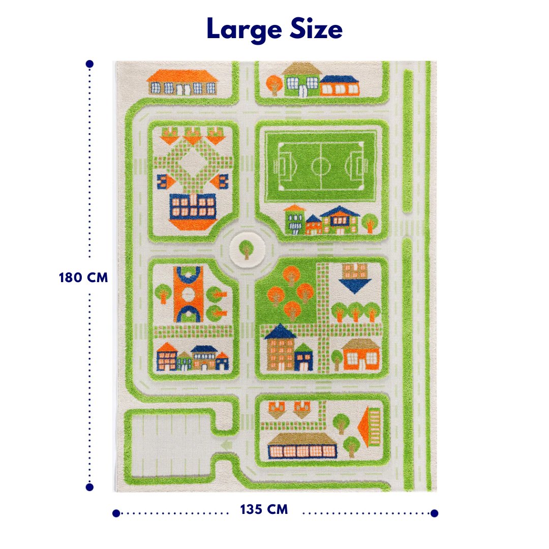 IVI 3D Play Carpet, Traffic Green Design - Neo Essentials Store