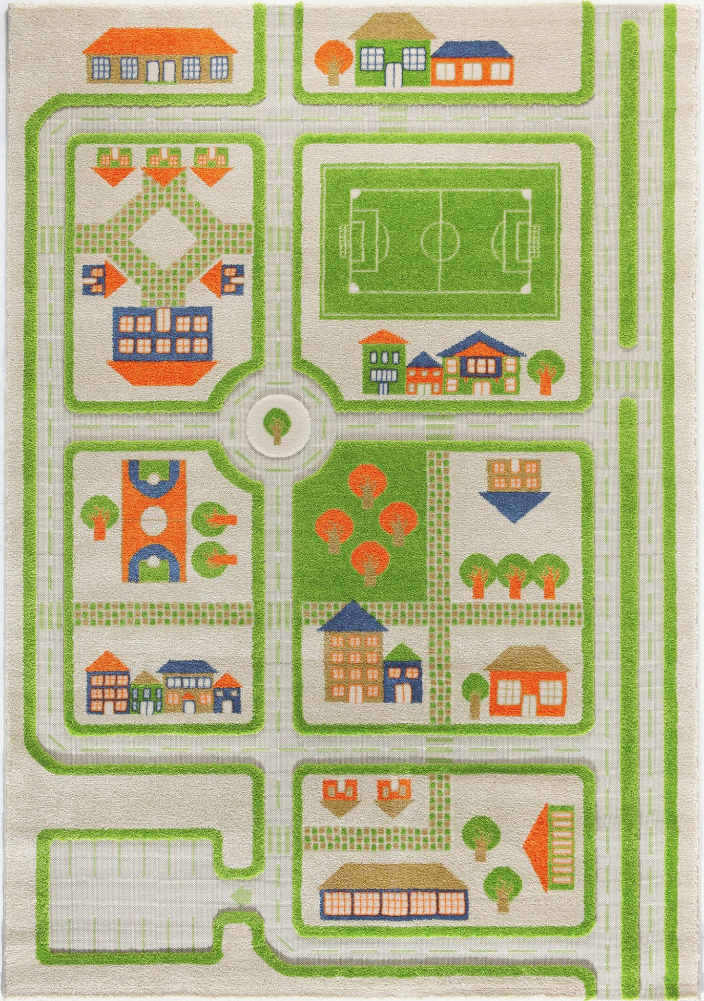 IVI 3D Play Carpet, Traffic Green Design - XLarge Size (230cm x 160cm) - Neo Essentials Store