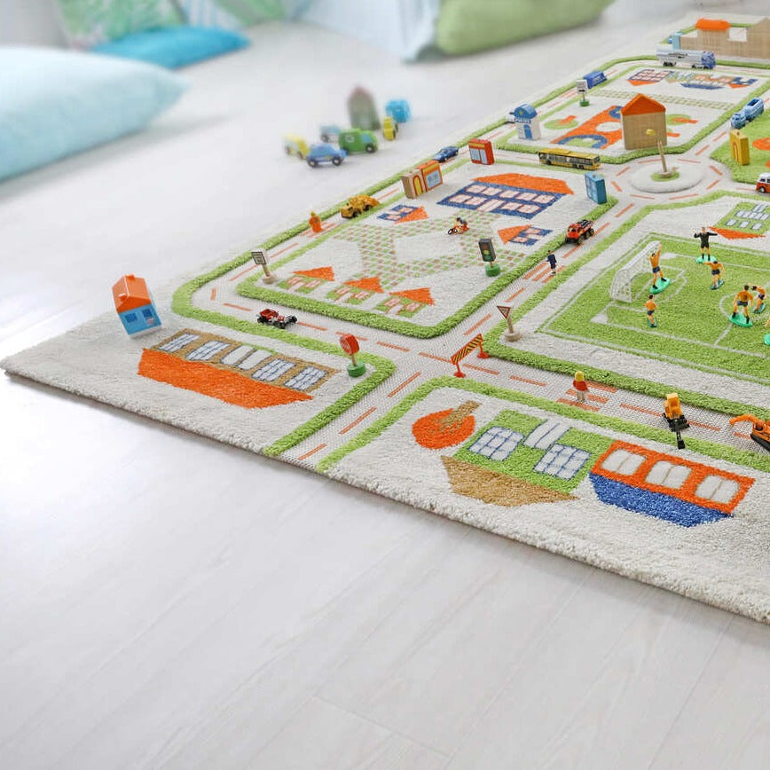 IVI 3D Play Carpet, Traffic Green Design - XLarge Size (230cm x 160cm) - Neo Essentials Store