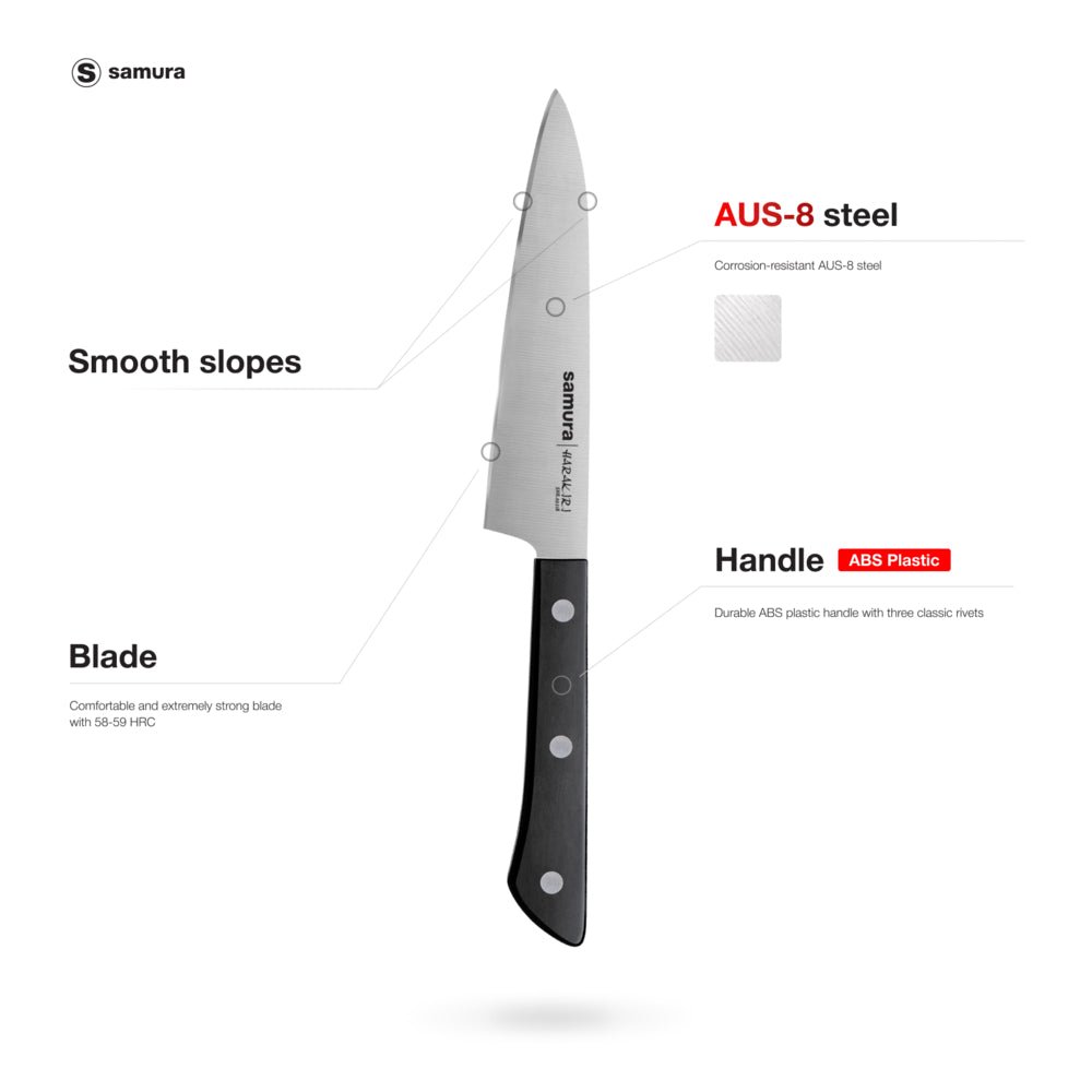 Samura HARAKIRI Utility knife 4.7"/120 mm, Black - Neo Essentials Store