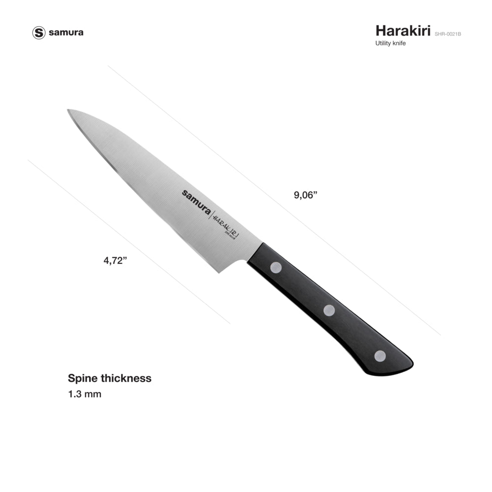 Samura HARAKIRI Utility knife 4.7"/120 mm, Black - Neo Essentials Store
