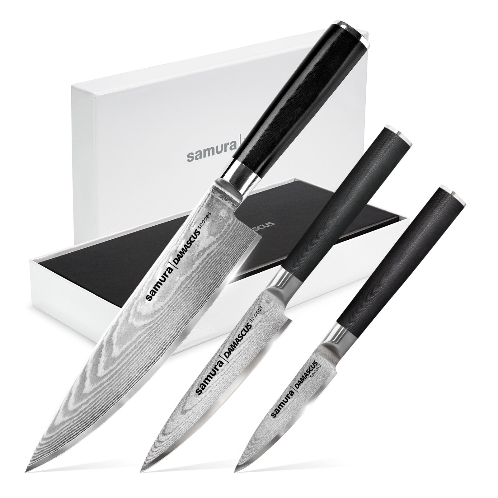 Samura Samura DAMASCUS Set of 3 kitchen knives IN A GIFT BOX: Paring knife, Utility knife, Chef's knife - Neo Essentials Store