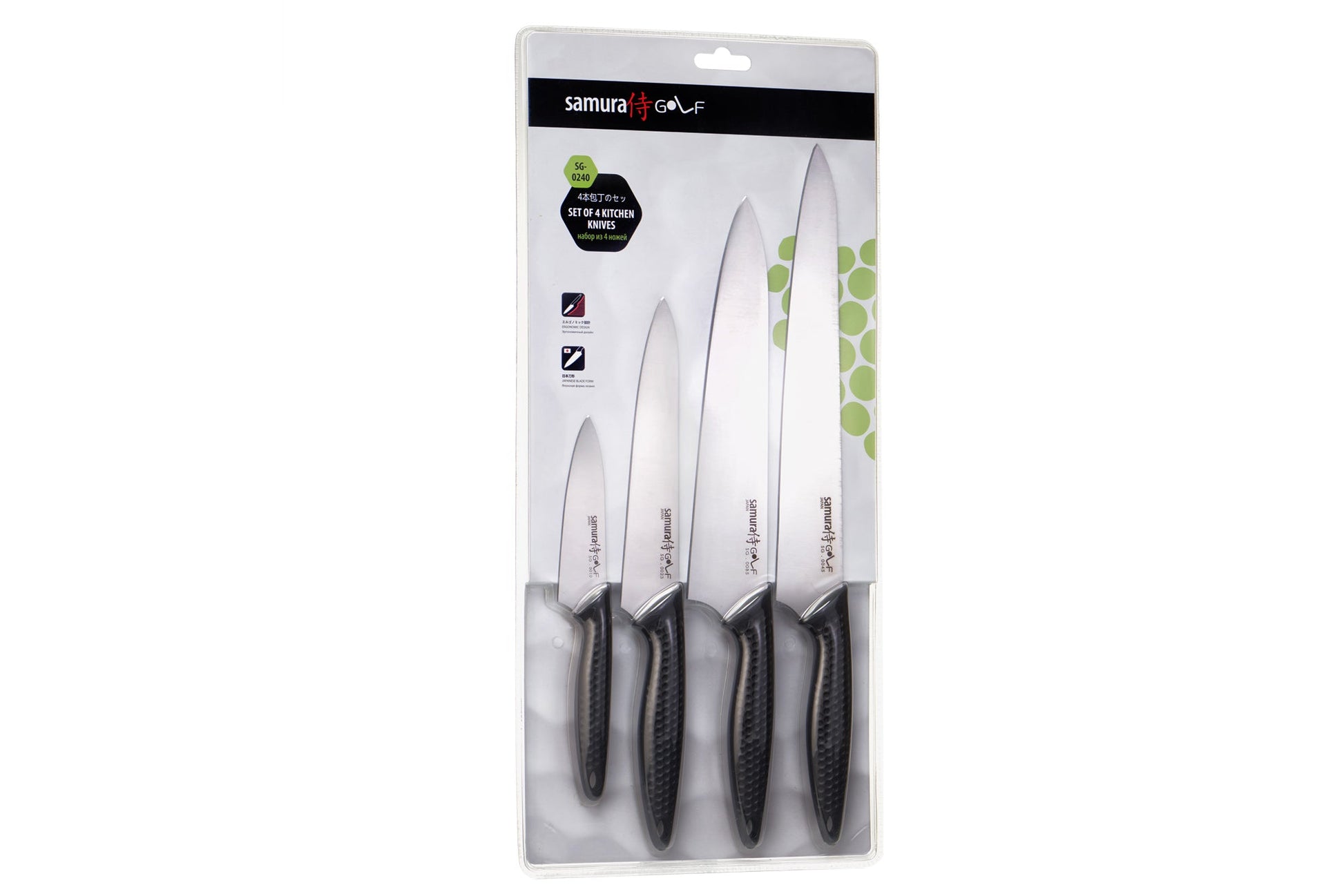 Samura Samura GOLF Set of 4 kitchen knives: Paring knife, Utility knife, Slicing knife, Chef's knife. - Neo Essentials Store