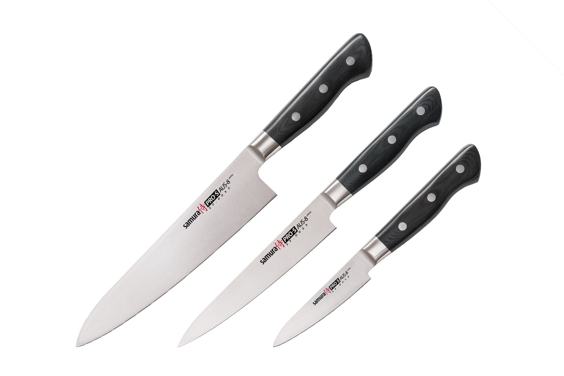 Samura Samura PRO-S Set of 3 kitchen knives: Paring knife, Utility knife, Chef's knife - Neo Essentials Store