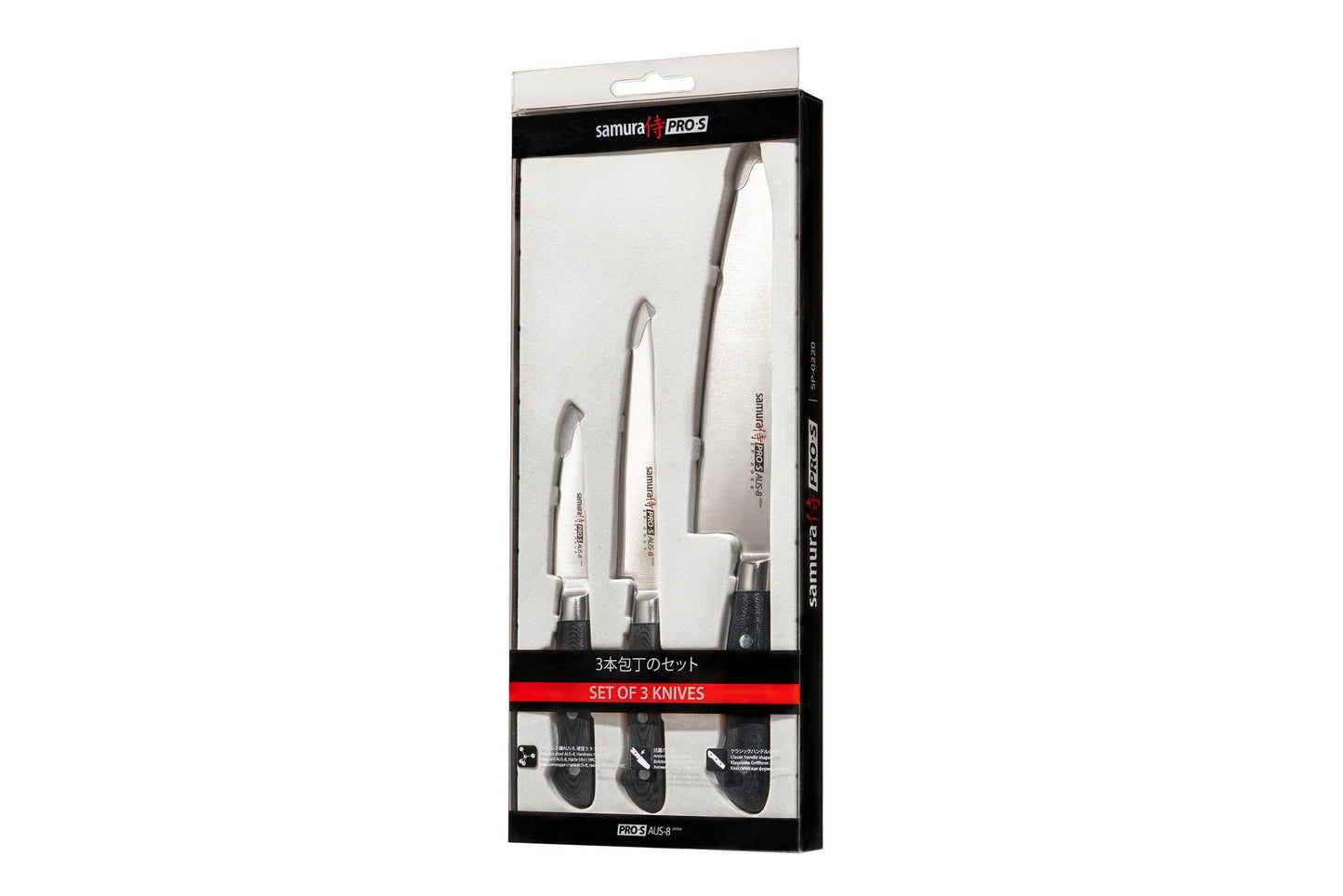 Samura Samura PRO-S Set of 3 kitchen knives: Paring knife, Utility knife, Chef's knife - Neo Essentials Store