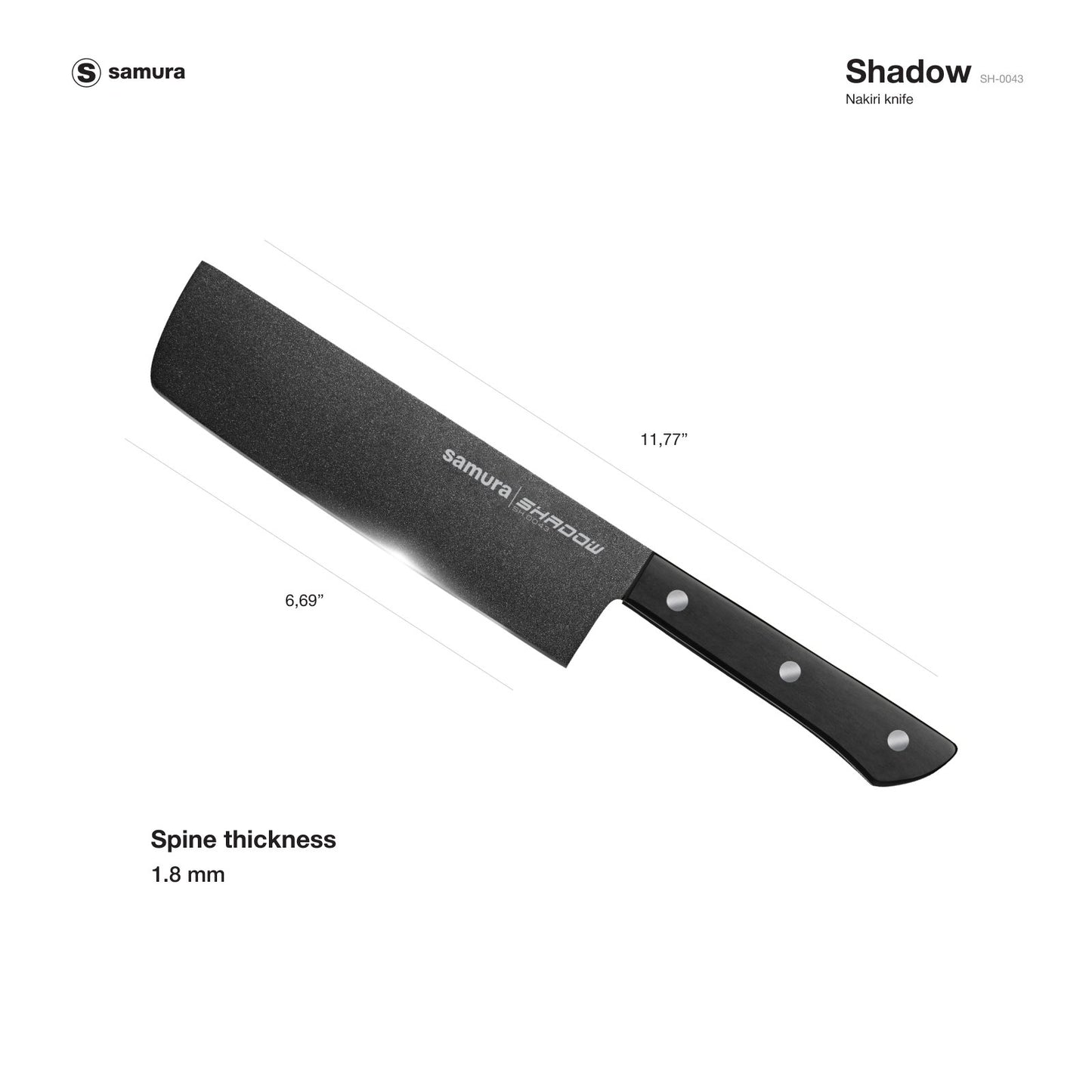 Samura Samura SHADOW Nakiri knife with black non-stick coating 6.7"/170 mm - Neo Essentials Store