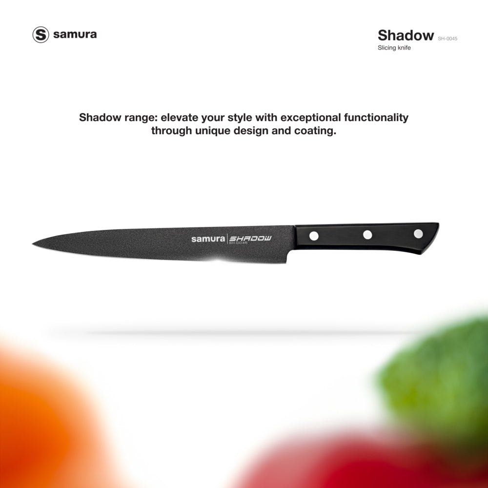 Samura SHADOW Slicing knife with black non - stick coating 7.7"/196 mm - Neo Essentials Store