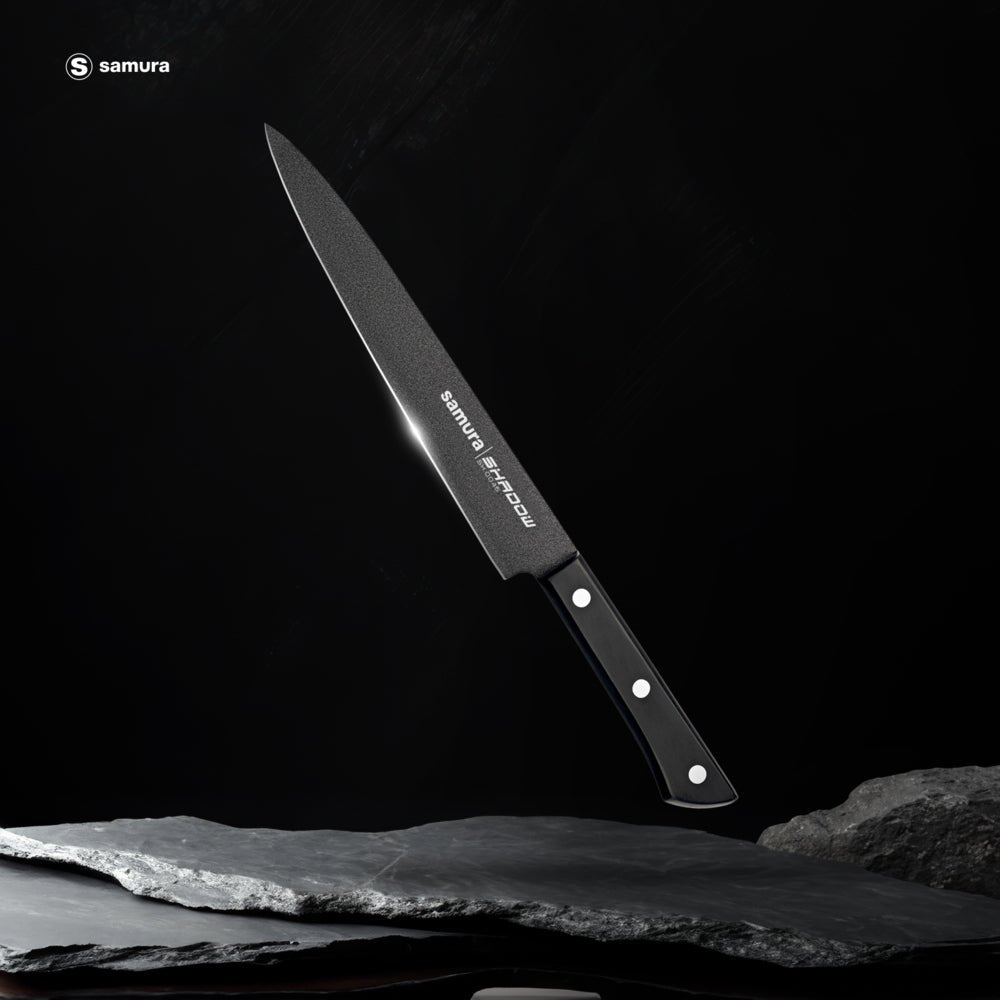 Samura SHADOW Slicing knife with black non - stick coating 7.7"/196 mm - Neo Essentials Store