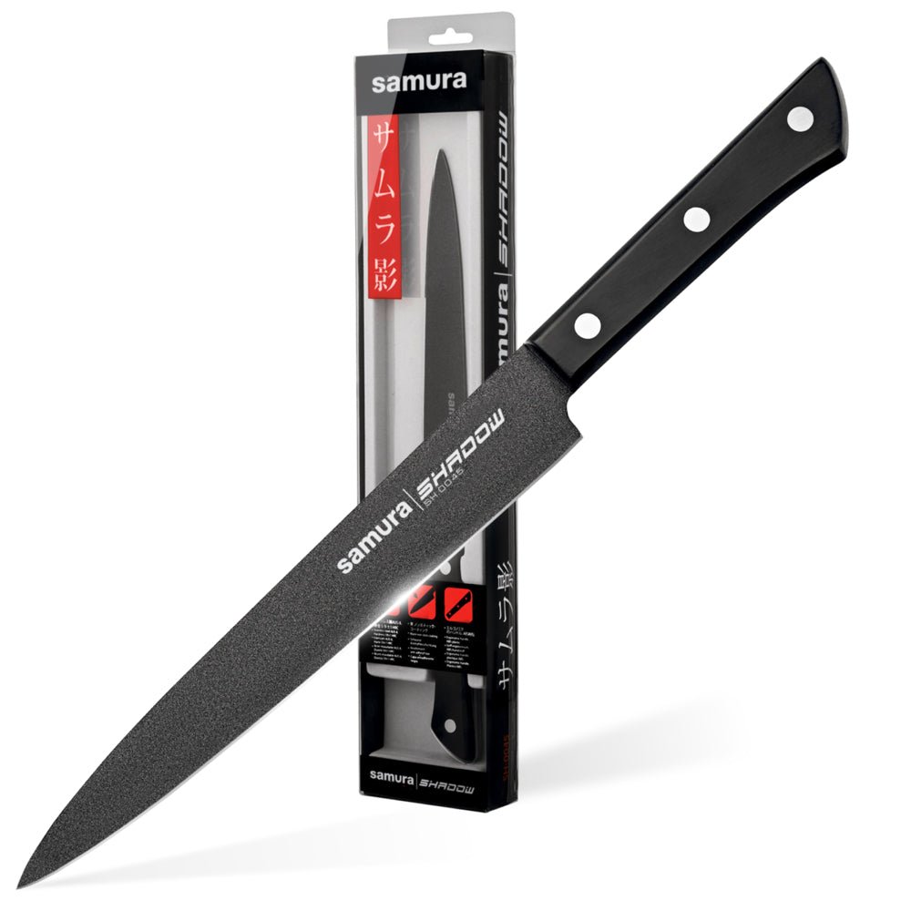 Samura SHADOW Slicing knife with black non - stick coating 7.7"/196 mm - Neo Essentials Store