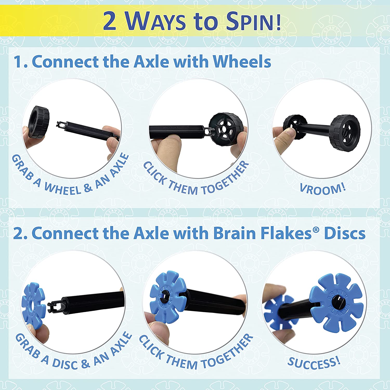 Brain Flakes Tube-Go - Wheels & Axles (8 Sets) - Neo Essentials Store