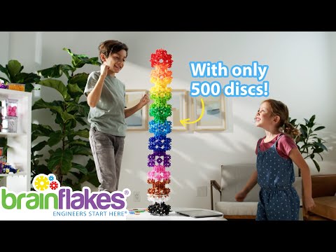 Brain Flakes 500 Piece Interlocking Plastic Disc Building Toy Set