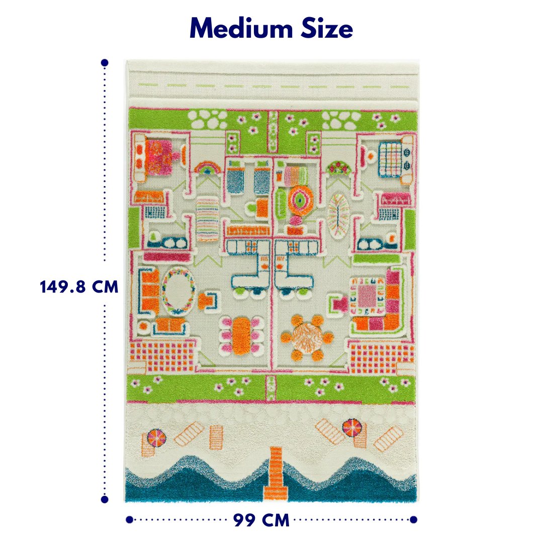 IVI 3D Play Carpet, Beach Playhouse design - Medium Size - Neo Essentials Store